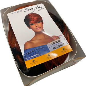 Amore Mio Fierce Boy Cut Pixie Wig AW-MAY TDY/PUMKN Orange Brown Synthetic NRFB